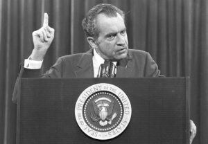 "I am not a crook" speech by Richard Nixon