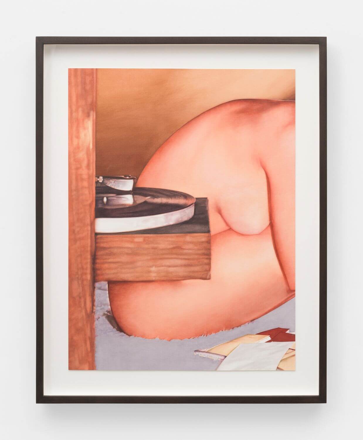Judie Bamber, Nancy Nielson (Miss April 1961), 2019. Watercolor on paper. 24.875 x 19.75 in. Courtesy of the artist and GAVLAK Los Angeles / Palm Beach.
