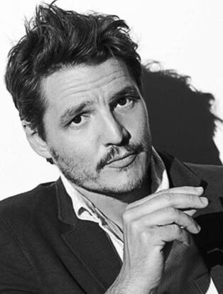 pedro pascal black and white