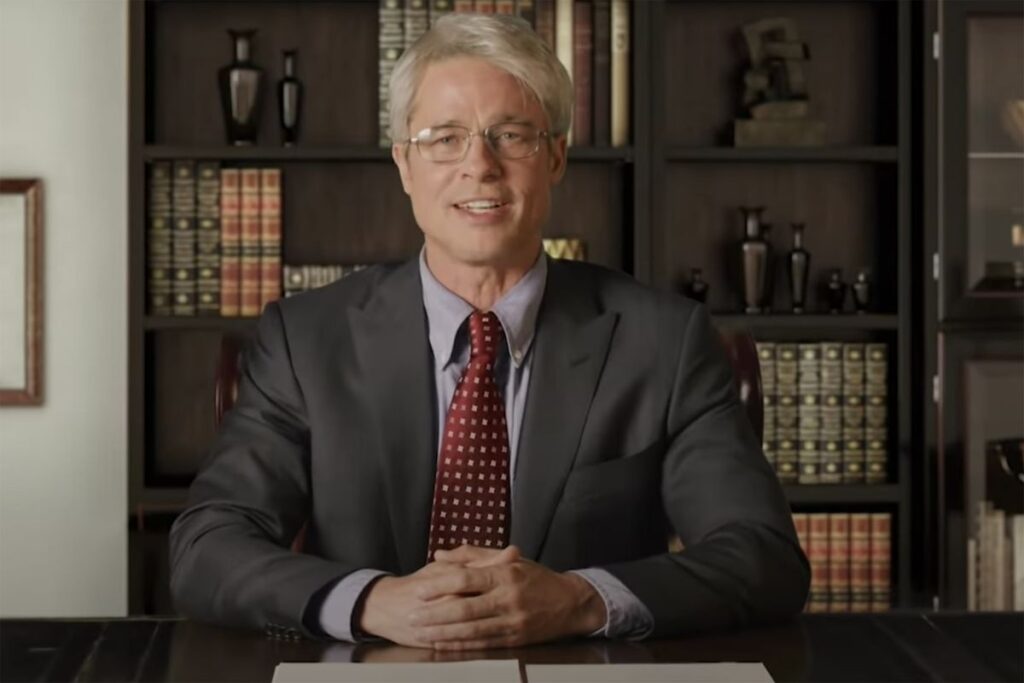 Brad Pitt as Dr. Fauci on SNL