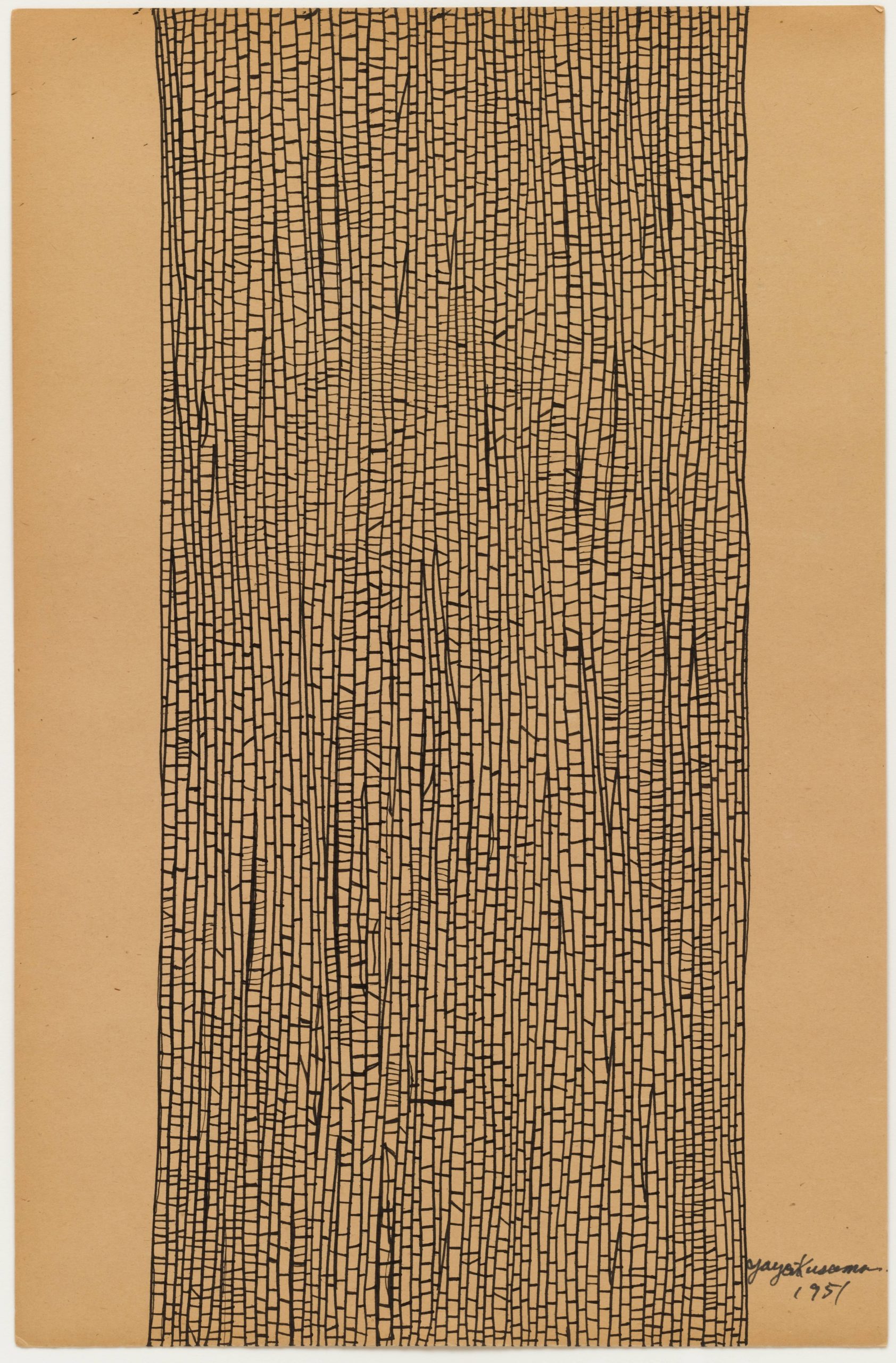 Yayoi Kusama (Japanese, born 1929) Infinity Nets, 1951 Ink on paper 15 1/2 x 10 1/8″ (39.4 x 25.7 cm) The Museum of Modern Art, New York. Purchased with funds provided by Jo Carole and Ronald S. Lauder © 2019 Yayoi Kusama