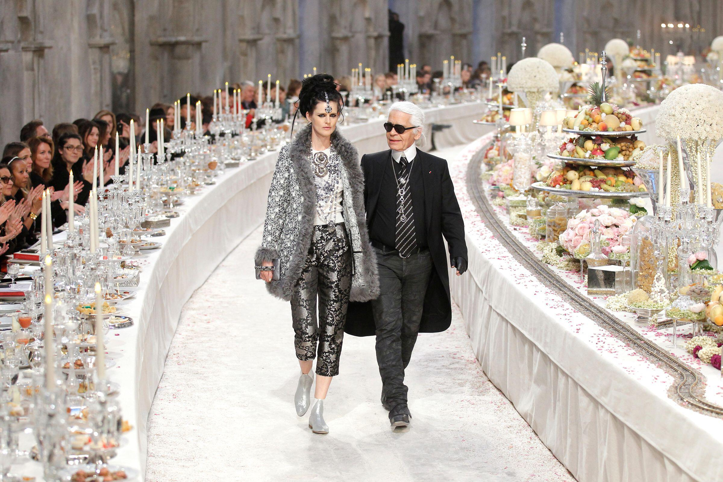 The muse Stella Tennant with Karl Largerfeld