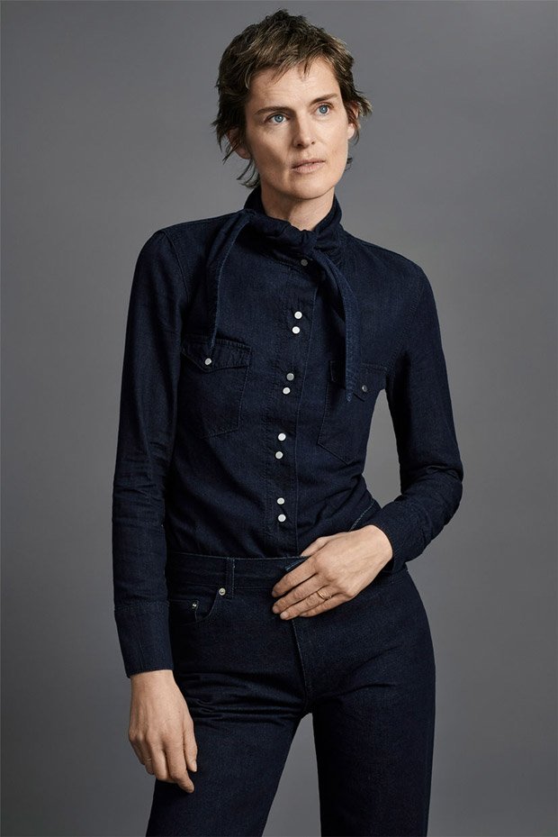 Stella Tennant in denim for Zara