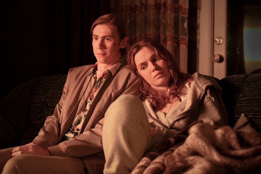 Owen Teague and Odessa Young in The Stand