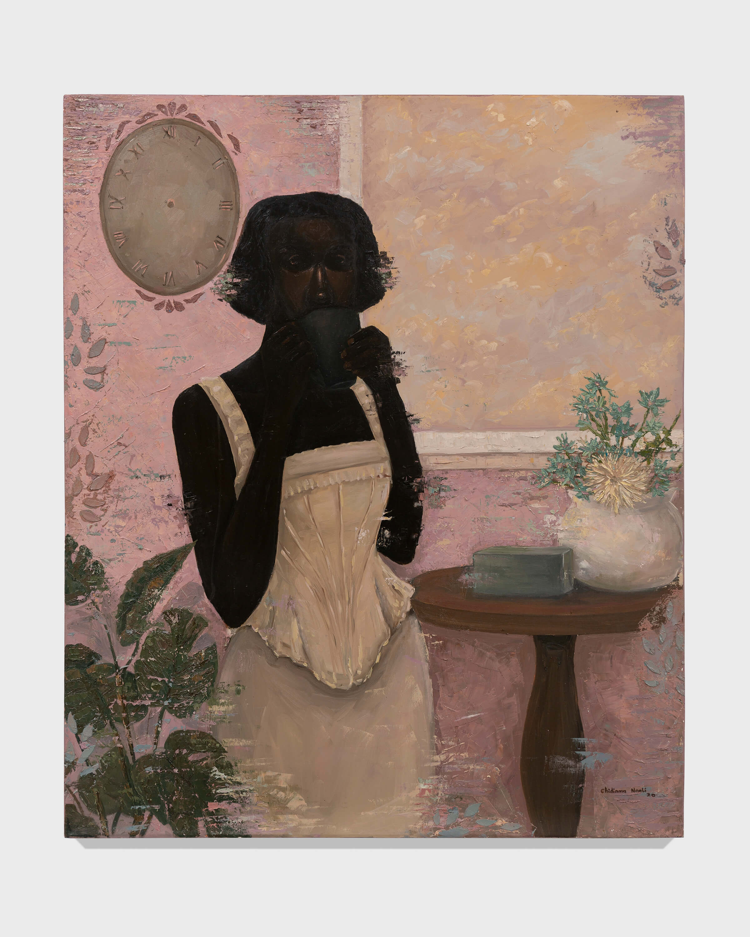 Chidinma Nnoli, None of these clocks work I, 2020 Oil and acrylic on canvas. Photo: Peter Kaiser Copyright: © Chidinma Nnoli Courtesy of the artist and Rele Gallery