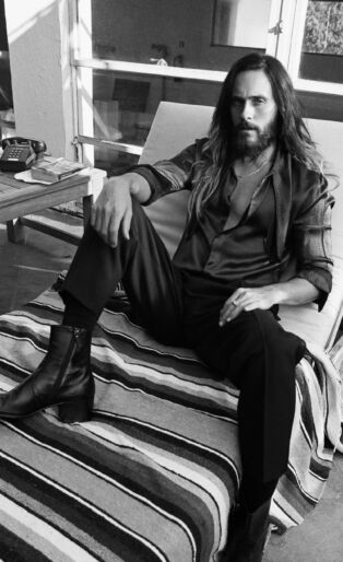 jared leto black and white
