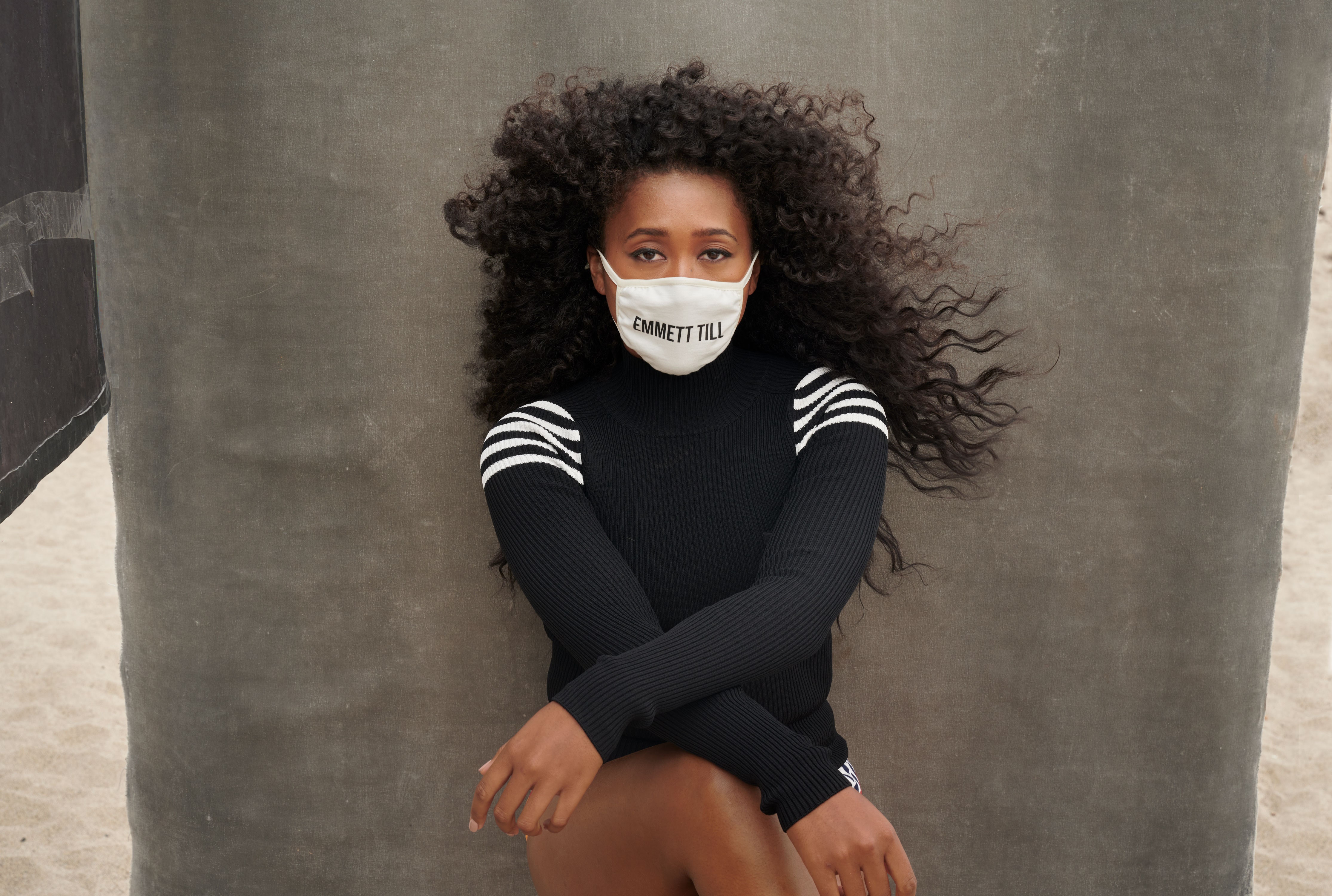Naomi Osaka with Emmett Till mask