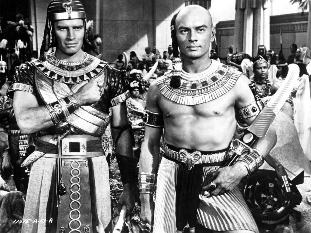 Charlton Heston and Yul Brenner in the 10 Commandments