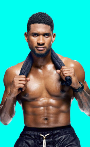 usher shirtless