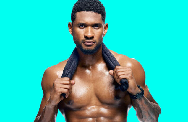 usher shirtless