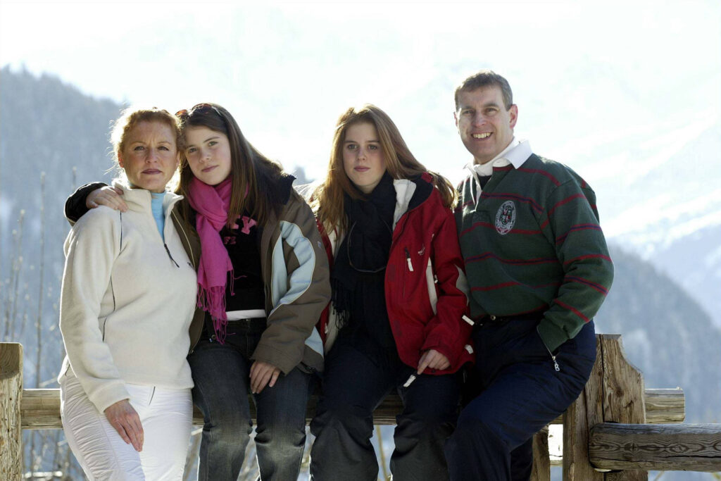 Prince Andrew, Fergie and their daughters in 2003