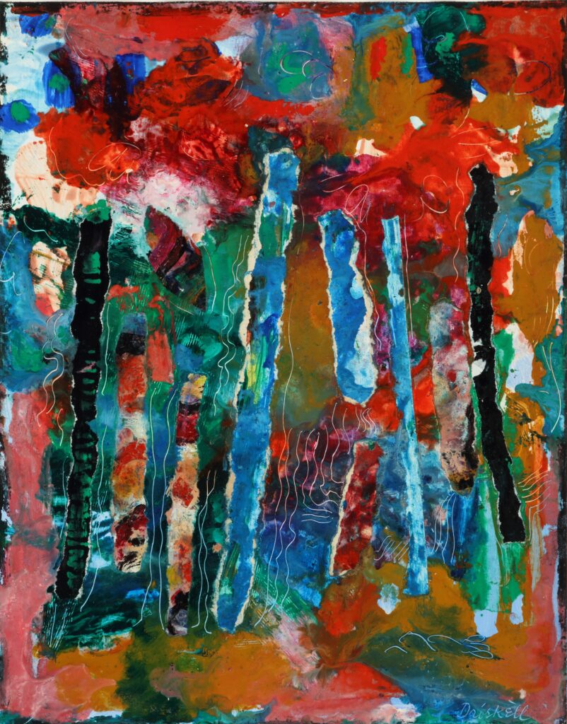 Autumn Trees, 1991 Encaustic and collage on paper, 14 x 11 in. High Museum of Art, Atlanta. Gift of Katherine J. Watson in memory of Paul L. Nyhus, 2013.675 © Estate of David C. Driskell, courtesy DC Moore Gallery, New York