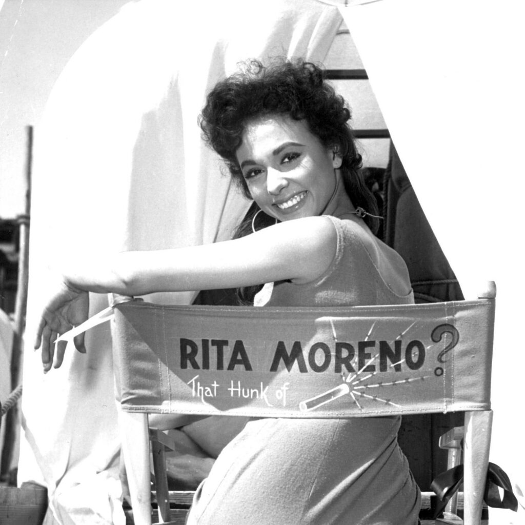 Rita Moreno on set
