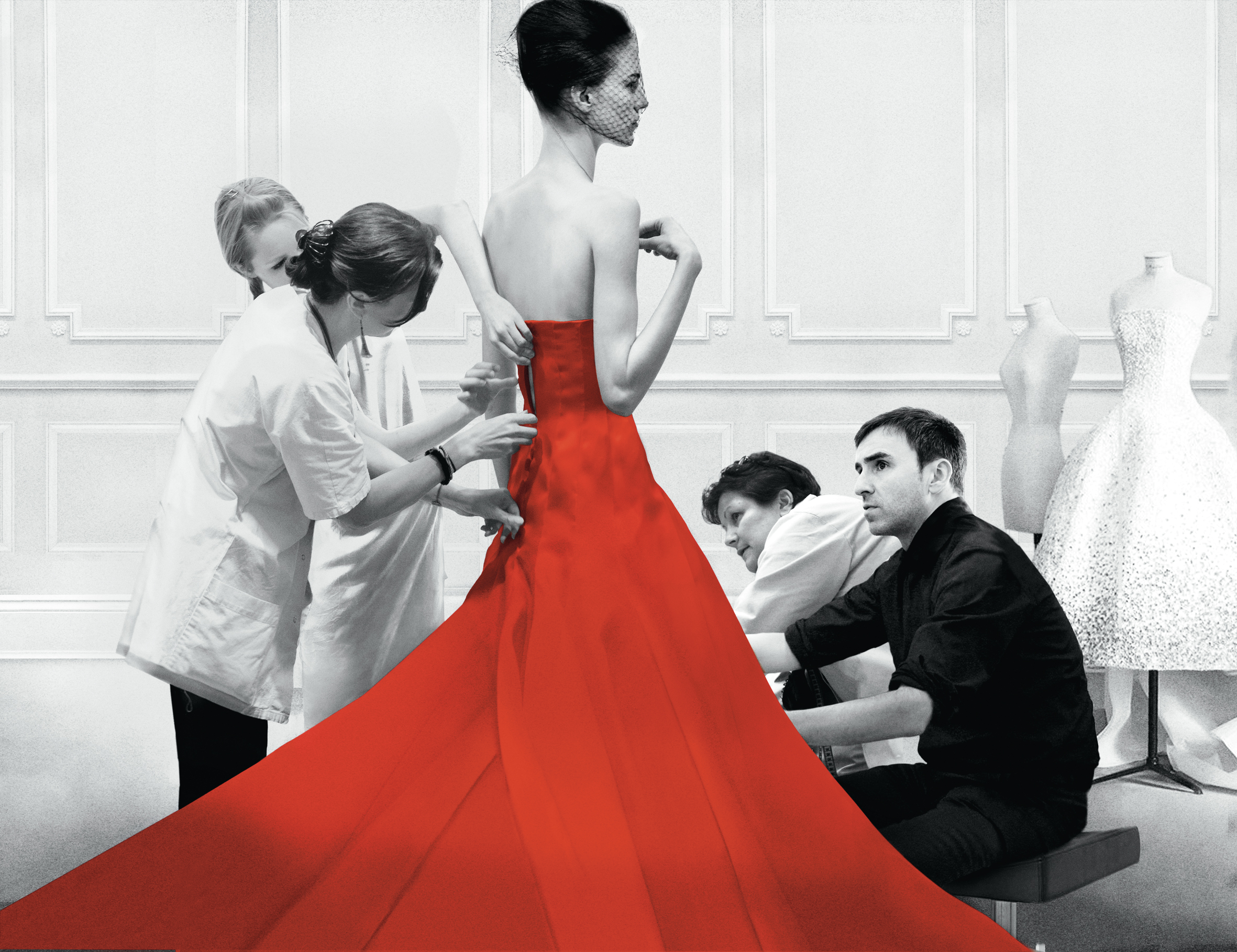 dior and i with raf simons on the right