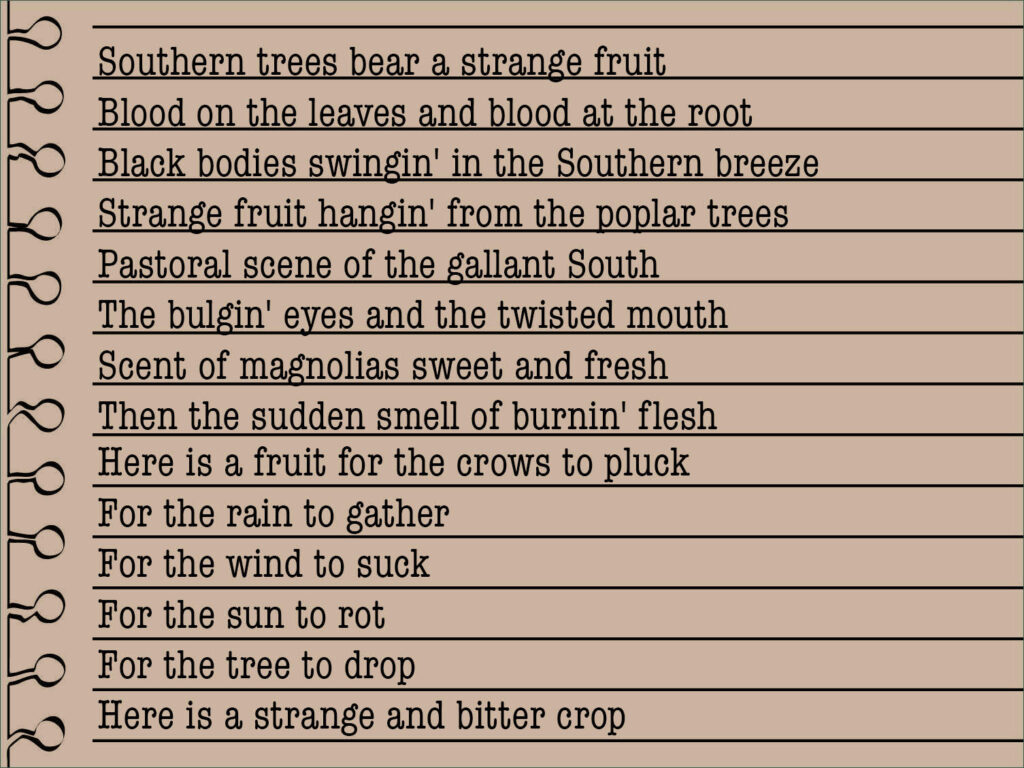 Strange Fruit lyrics