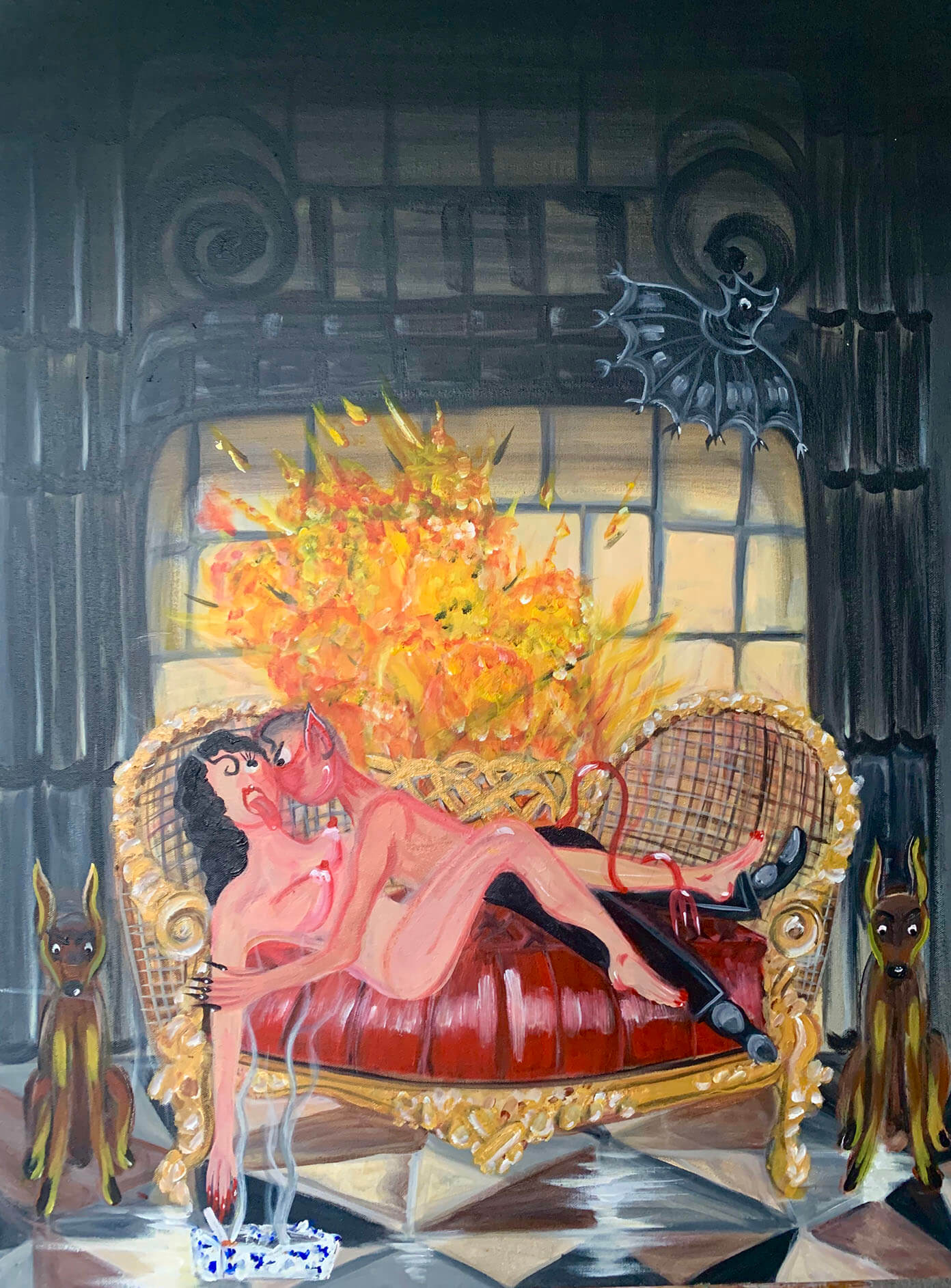 Oh de Laval, Here comes a feeling you thought you’d forgotten, 2020 Acrylic on canvas, 80 cm x 60 cm, courtesy the artist and Unit London