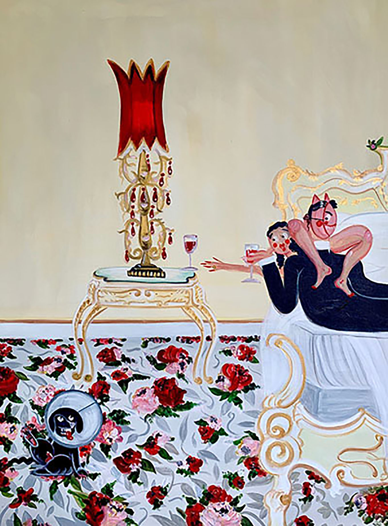 Oh de Laval, I missed going outside to remind myself how much more I like being inside, 2020, acrylic on canvas 91 cm x 121 cm x 3 cm, courtesy the artist and Unit London