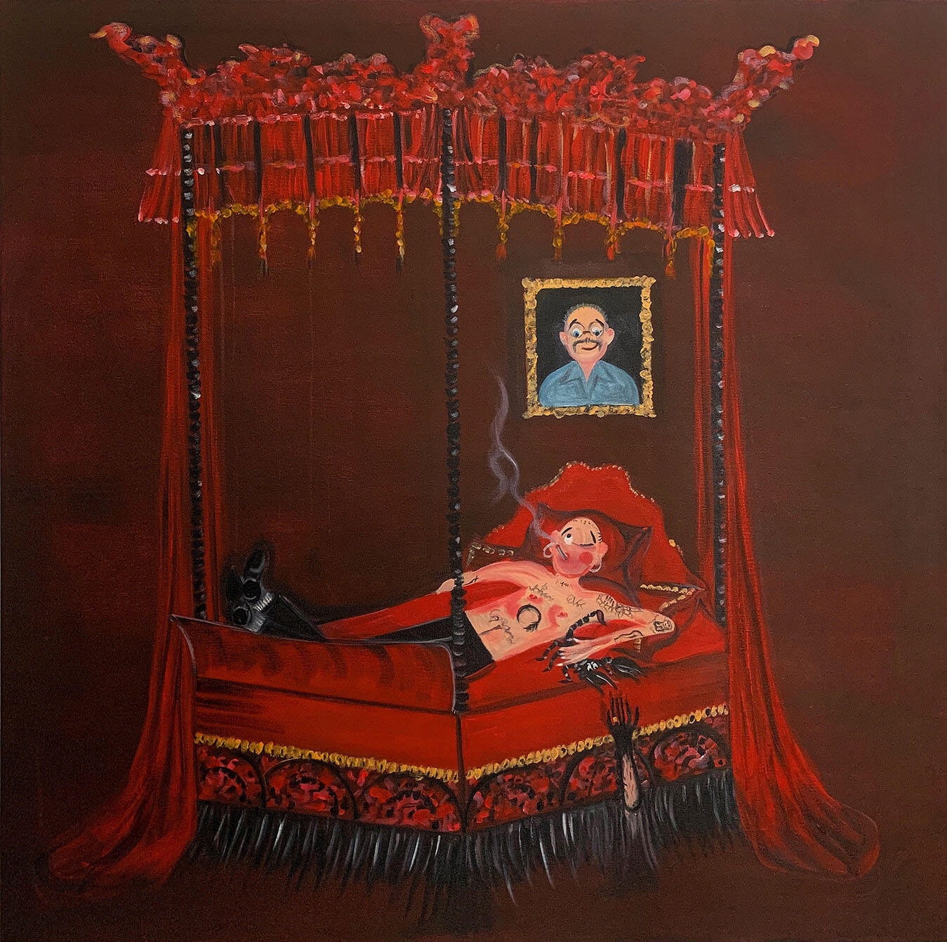 Oh de Laval, Quello che vi consiglio, 2020, acrylic on canvas, 100 cm x 100 cm x 2.8 cm, courtesy the artist and Unit London