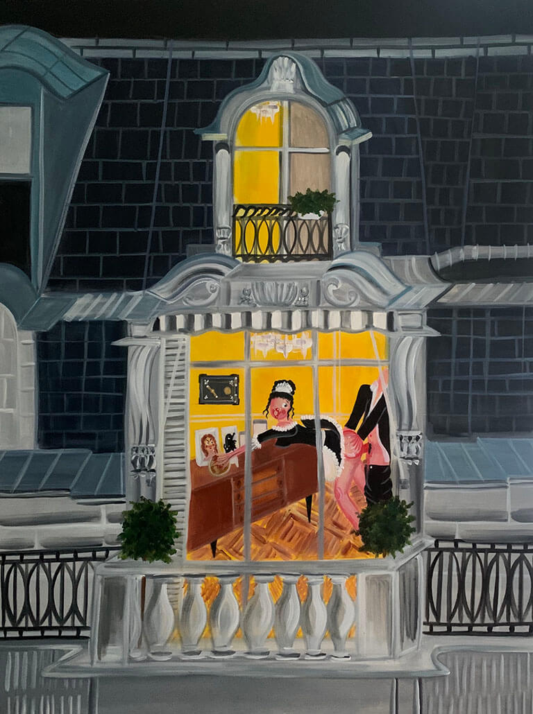Oh de Laval, Un Dimanche soir a Paris, 121 x 91 x 3 cm, 2020, courtesy the artist and Unit London
