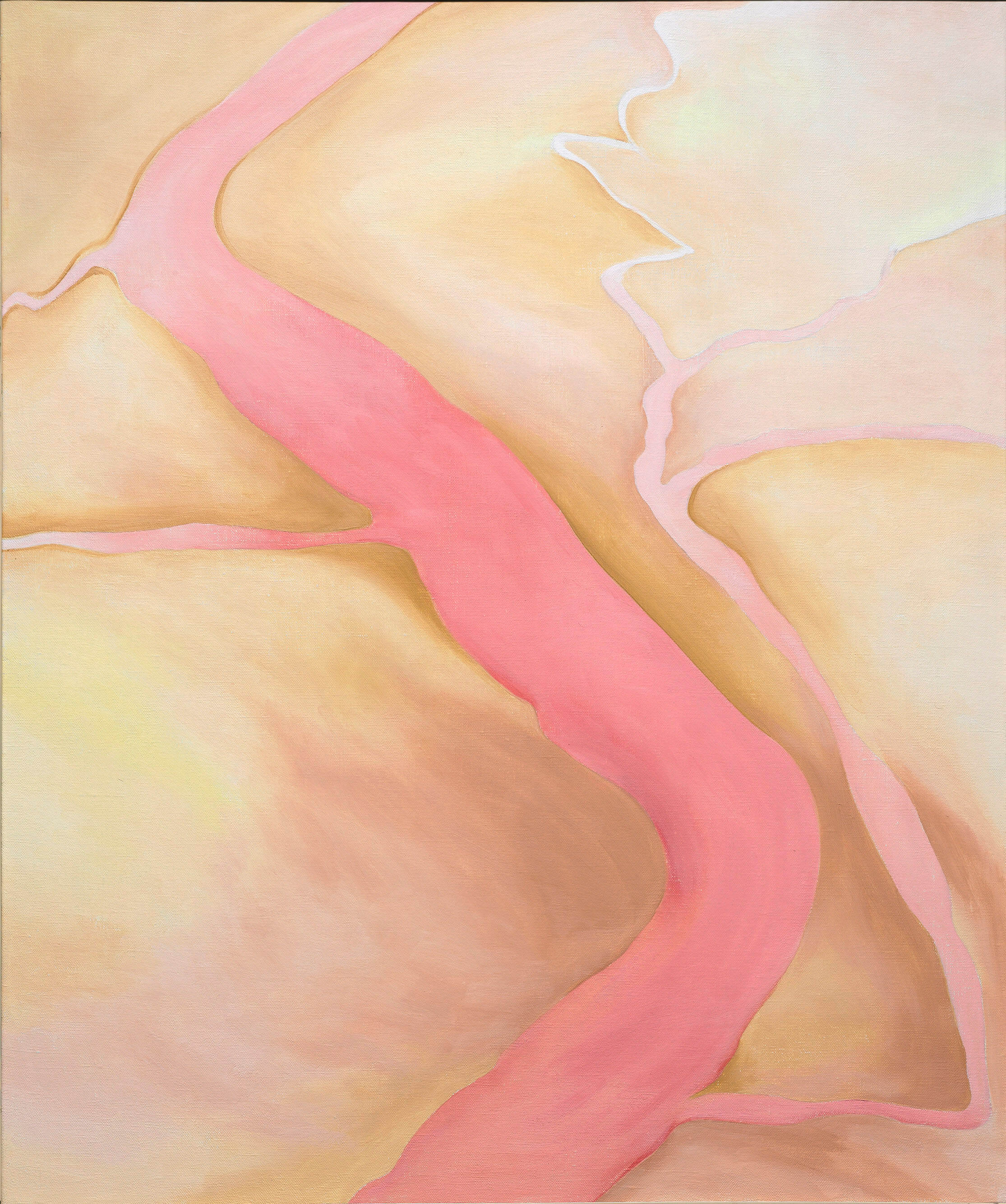 Georgia O'Keeffe, It Was Yellow and Pink II, 1959. Oil on canvas. The Cleveland Museum of Art, Bequest of Georgia O'Keeffe © The Cleveland Museum of Art Photo: © Courtesy of The Cleveland Museum of Art