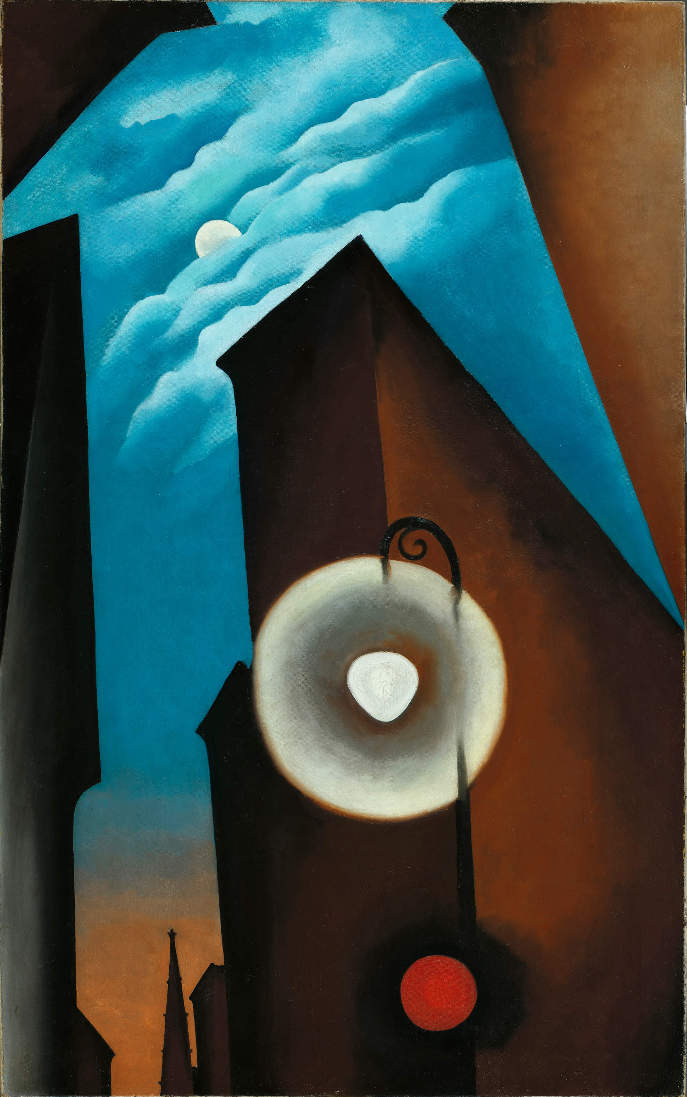 Georgia O'Keeffe, New York Street with Moon, 1925. Oil on canvas. Carmen Thyssen-Bornemisza Collection on loan at the Museo Nacional ThyssenBornemisza, Madrid © Georgia O’Keeffe Museum
