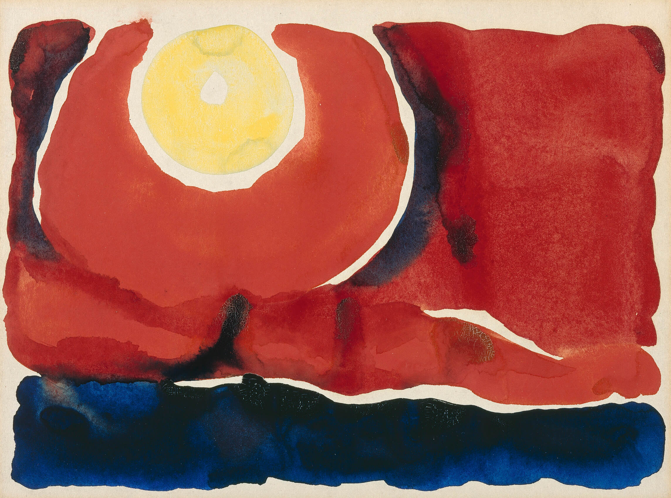 Georgia O'Keeffe, Evening Star No. VI, 1917. Watercolor on paper. Georgia O'Keeffe Museum. Gift of The Burnett Foundation © Georgia O’Keeffe Museum Photo: Courtesy of the Georgia O’Keeffe Museum