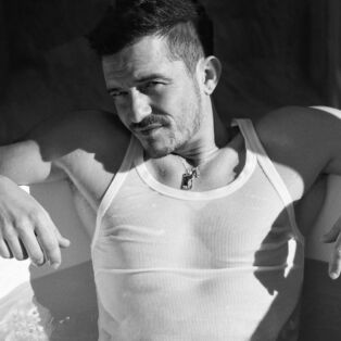orlando bloom black and white