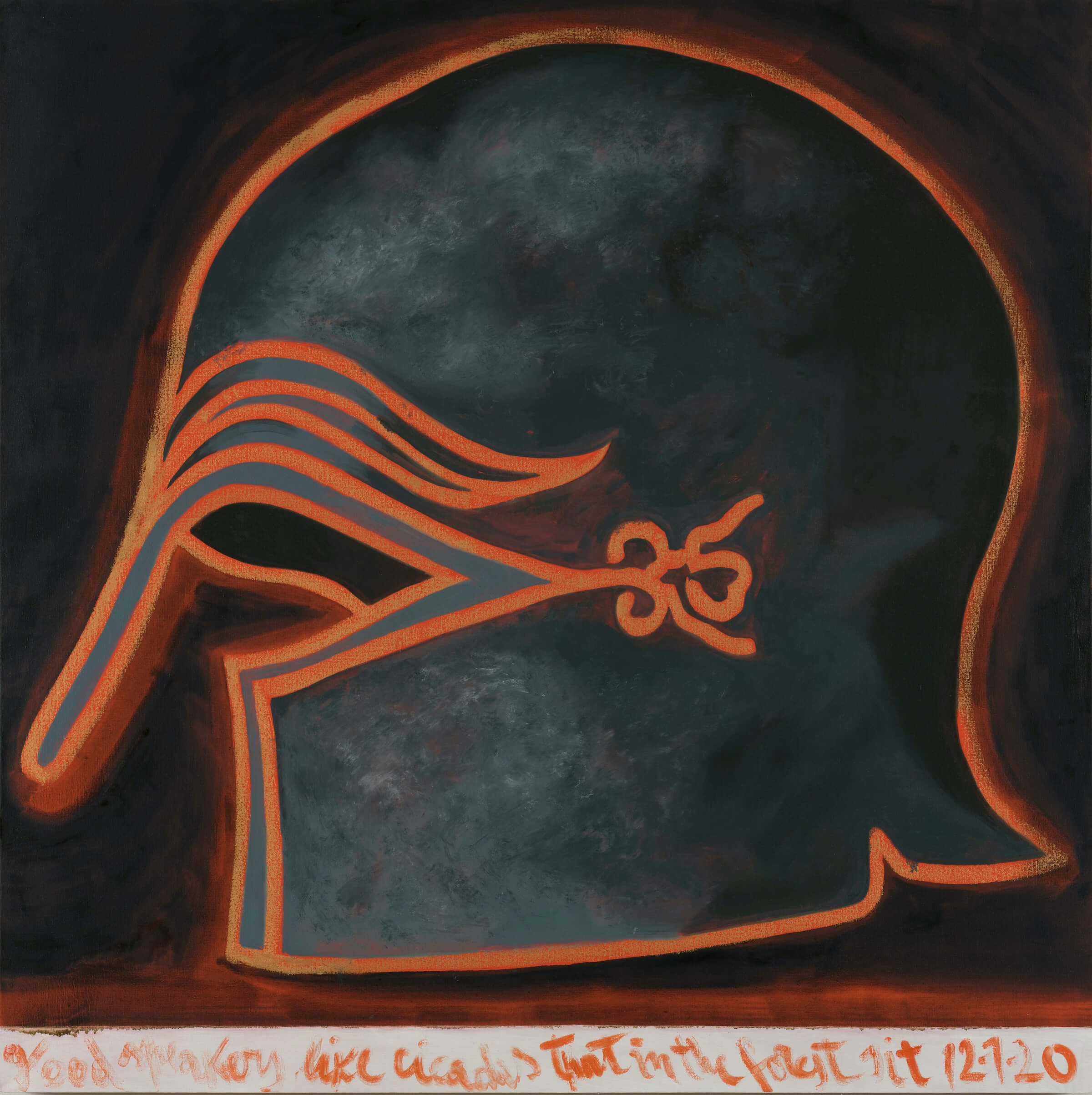 Francesco Clemente, Good Speakers Like Cicadas That in the Forest Sit. 12-1-20, 2020. Oil on canvas © Francecso Clemente; Courtesy the artist and Vito Schnabel Gallery