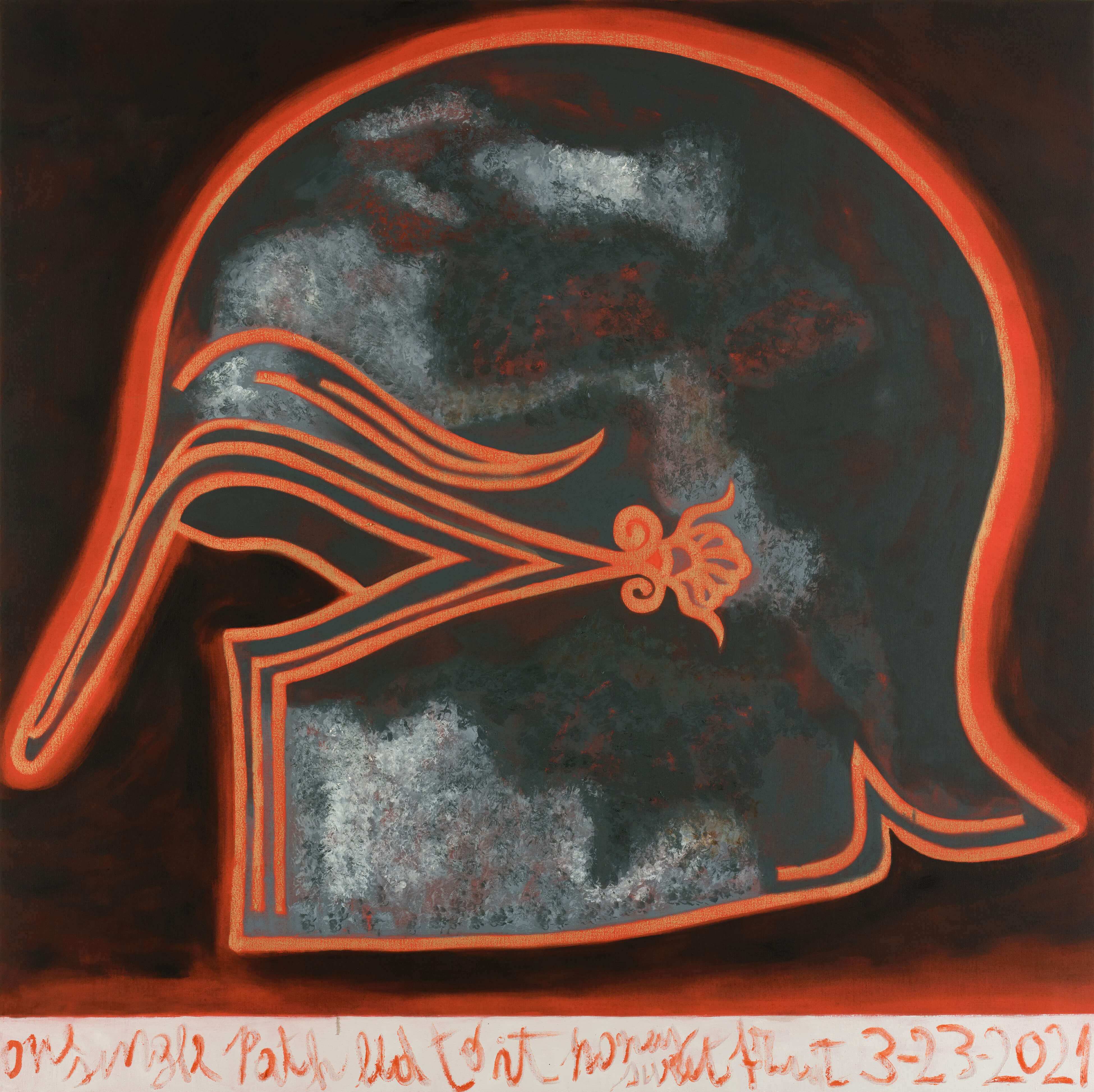 Francesco Clemente, One Single Path Led to Its Honey Sweet Fruit. 3-23-2021, 2021. Oil on canvas © Francecso Clemente; Courtesy the artist and Vito Schnabel Gallery