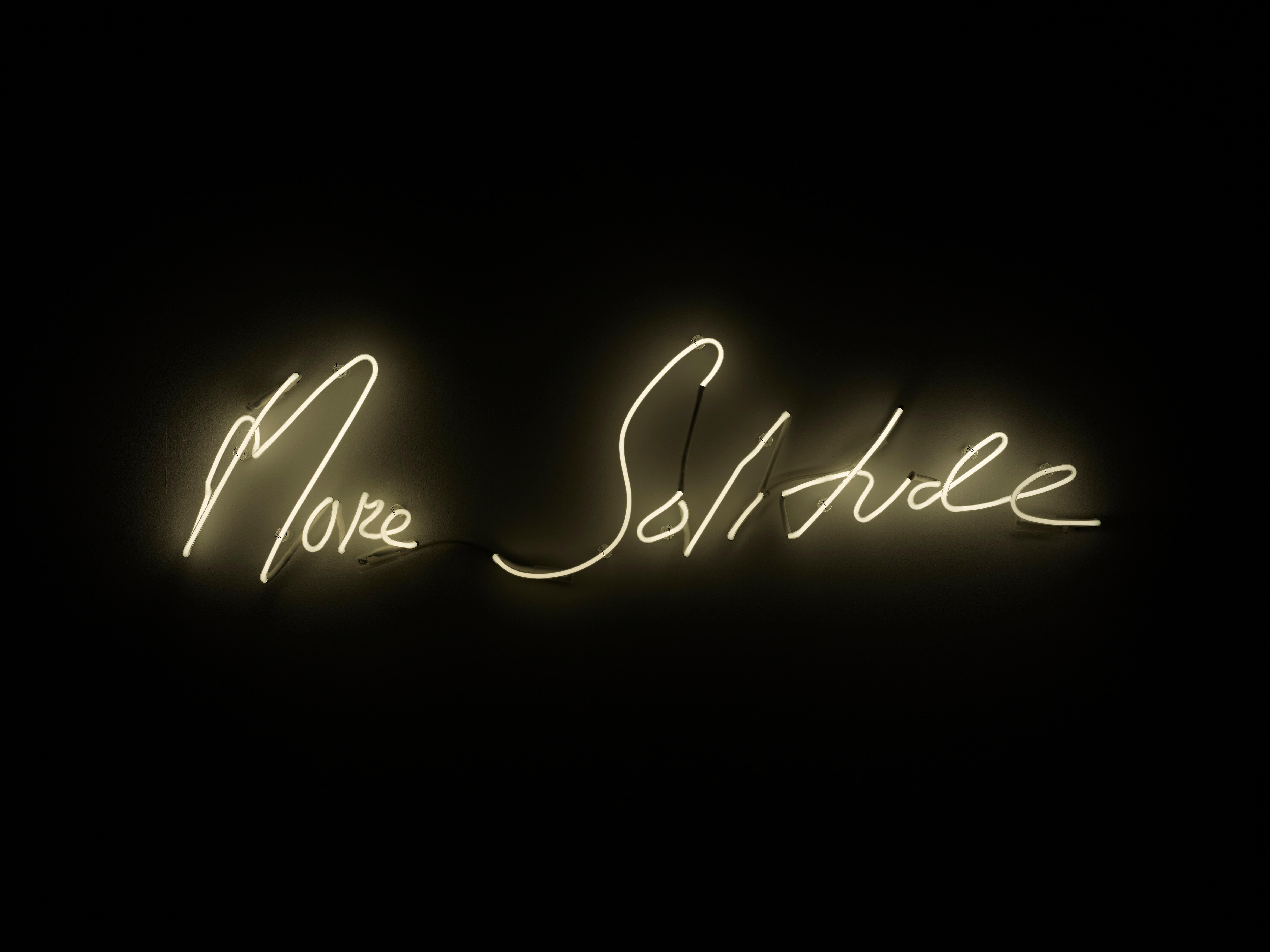 Tracey Emin, More Solitude, 2014. Neon, Edition 2/10, 30.6 x 115 cm. Collection of Michelle Kennedy and Richard Tyler © Tracey Emin. All rights reserved, DACS 2020