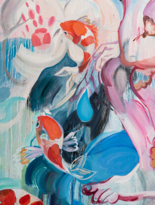 Wynnie Mynerva, All My Tears (detail), 2021. Oil on canvas. 72 x 60 in. Courtesy of LatchKey Gallery.