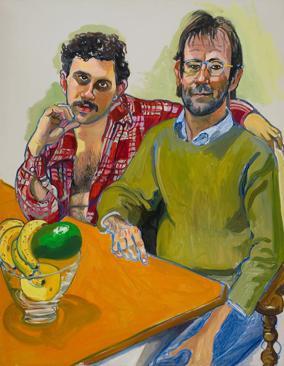 Alice Neel, (American, 1900–1984) Geoffrey Hendricks and Brian, 1978. Oil on canvas. San Francisco Museum of Modern Art, Purchase, by exchange, through an anonymous gift © The Estate of Alice Neel