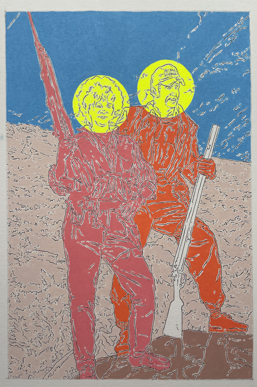 Samuel Stabler, Untitled, Media: ink and acrylic on paper, 15 by 12 inches, 2021. Courtesy of the artist.