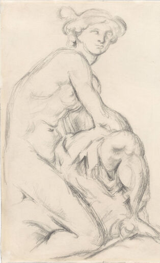 Paul Cezanne Mecury-After-Pigalle-1890-Pencil-on-Paper-The-Museum-of-Modern-Art-Photo-by-Peter-Butler