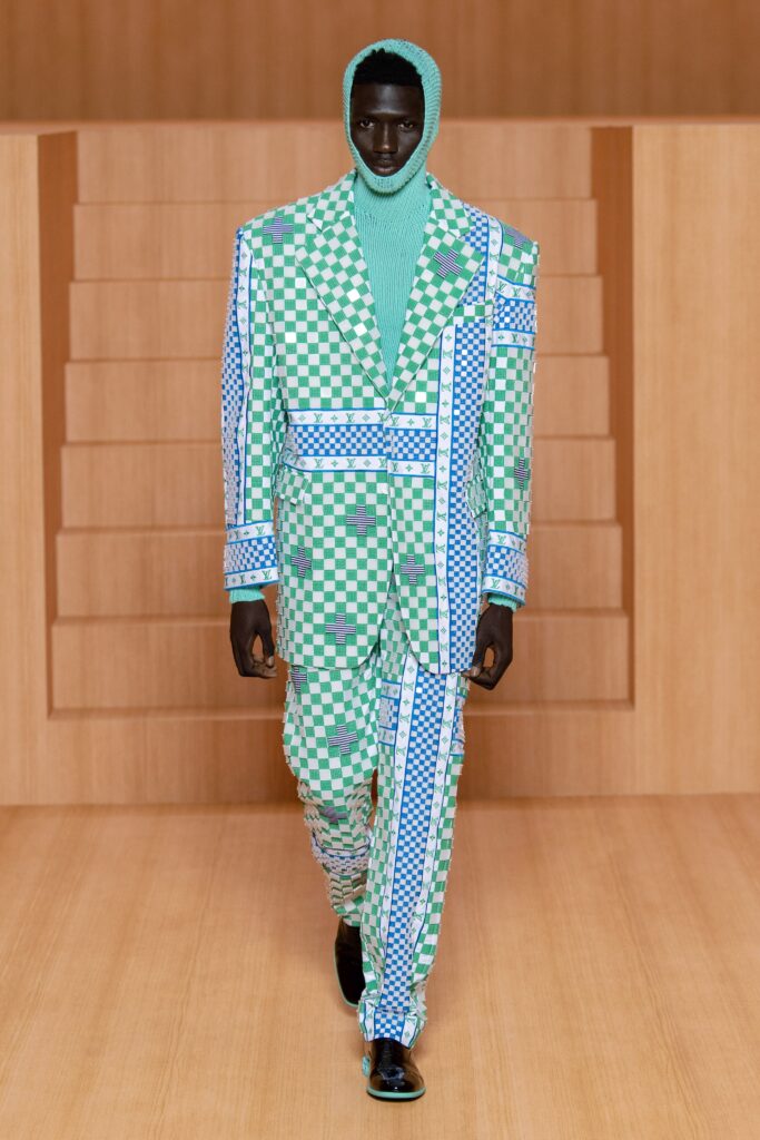 Virgil-Abloh-Louis-Vuitton-Menswear-in-Green-and-White-Check-Print-Menswear-SS-22