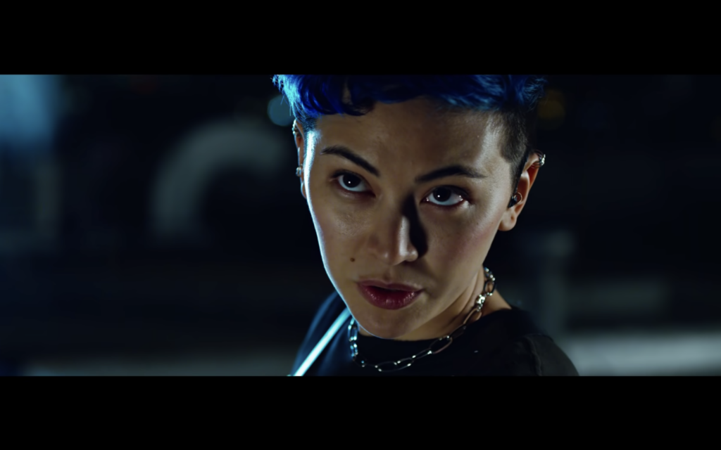 Jessica Henwick as Blue Haired Character in Matrix Resurrections