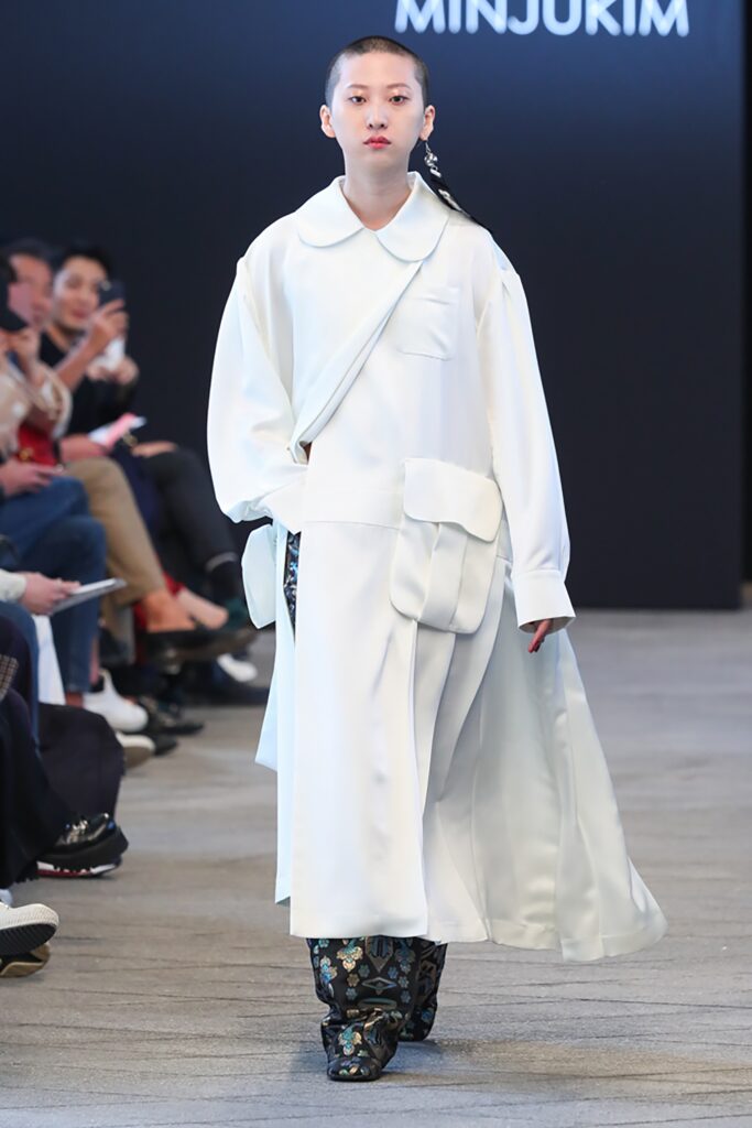 Minju Kim Runway Model in White Coat
