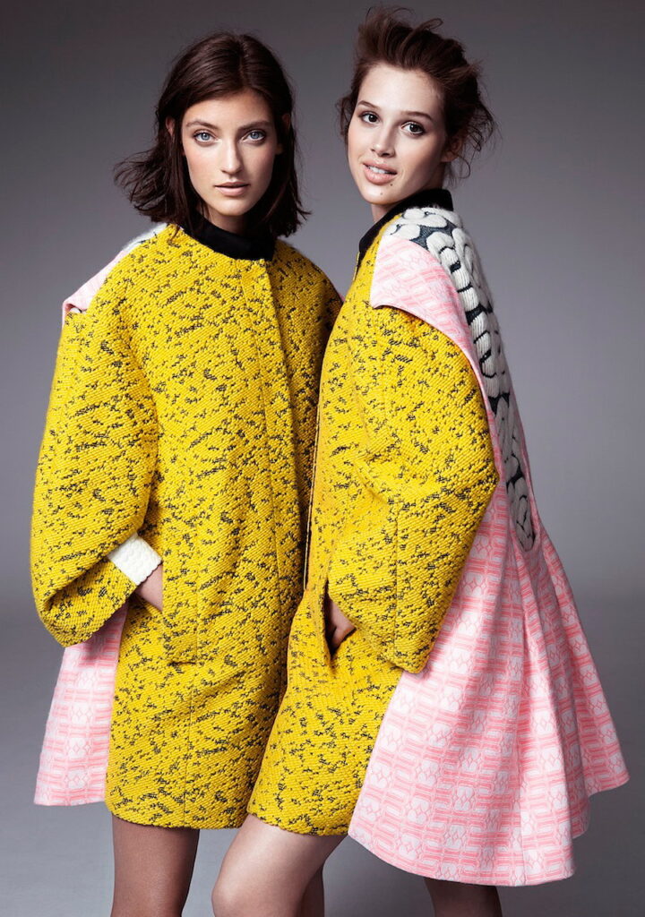 Minju_Kim_H&M_2 models wearing matching yellow coats