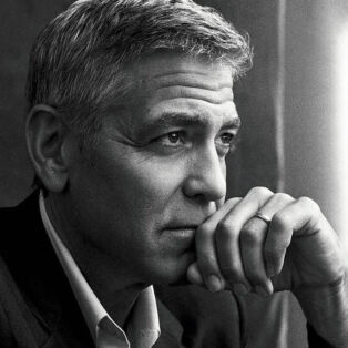 Black and White Profile Image of George Clooney
