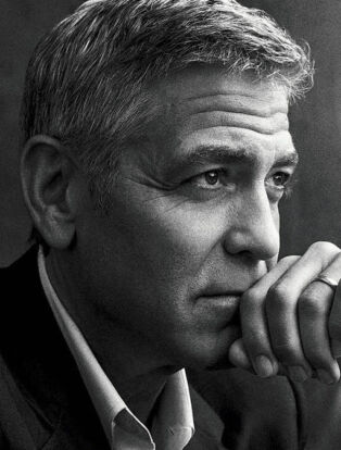 Black and White Profile Image of George Clooney