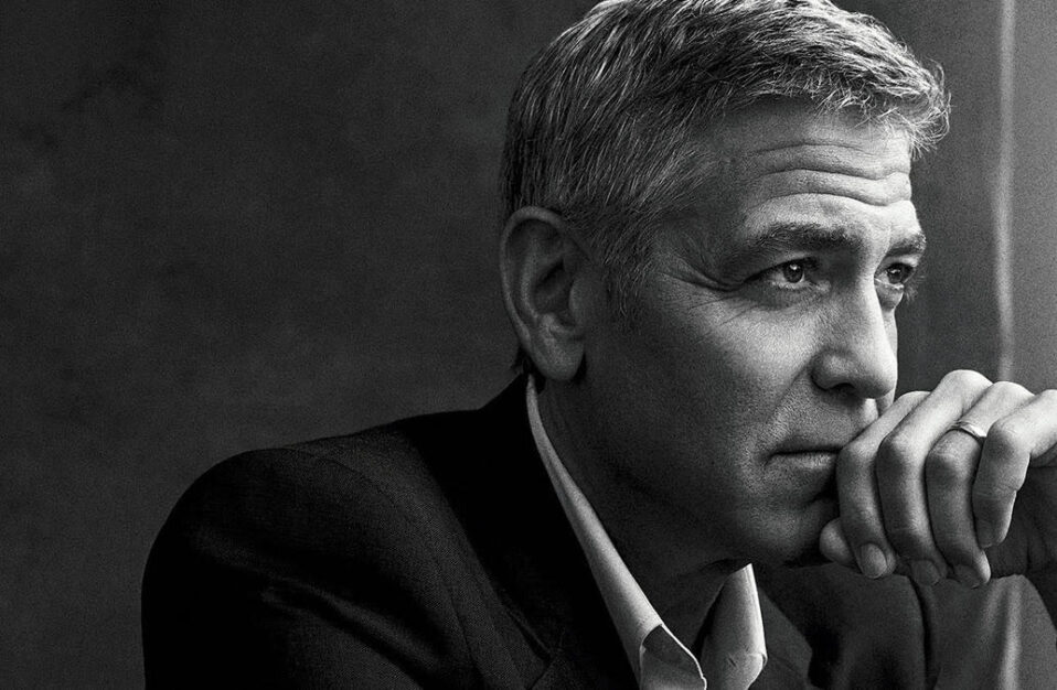 Black and White Profile Image of George Clooney