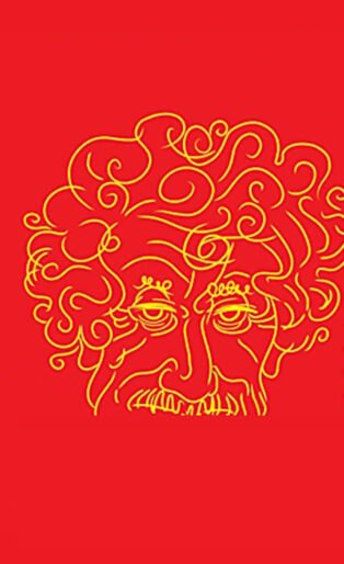 Colorful Drawing of Kurt Vonnegut