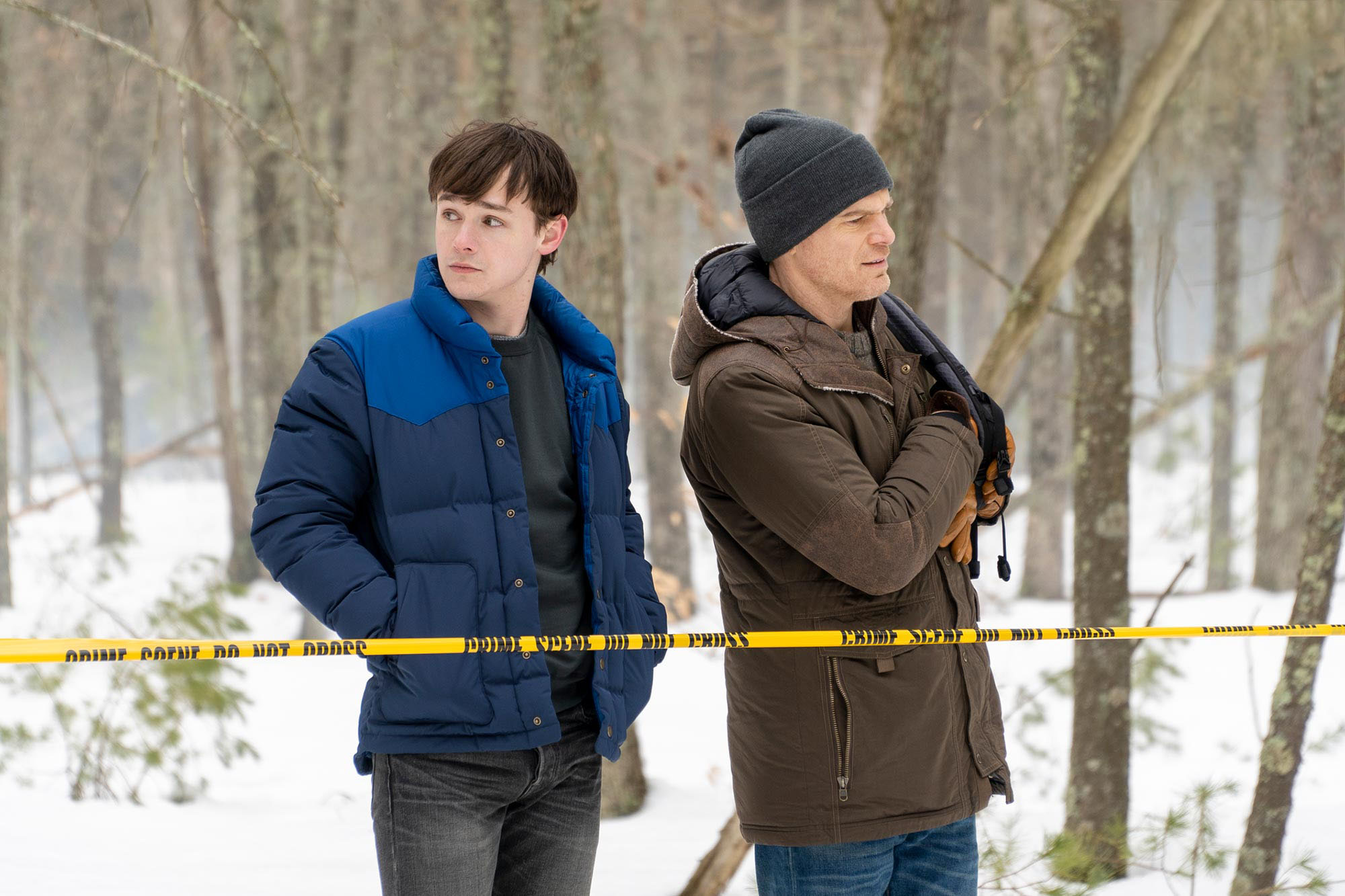 DEXTER: NEW BLOOD (L-R): Jack Alcott as Randell and Michael C. Hall as Dexter