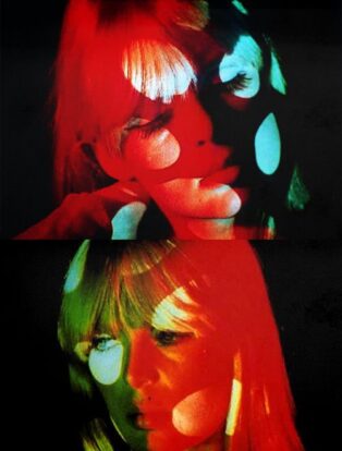 Nico double exposure with red tint