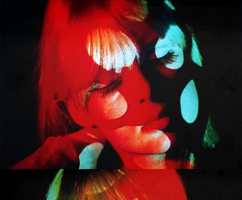 Nico double exposure with red tint