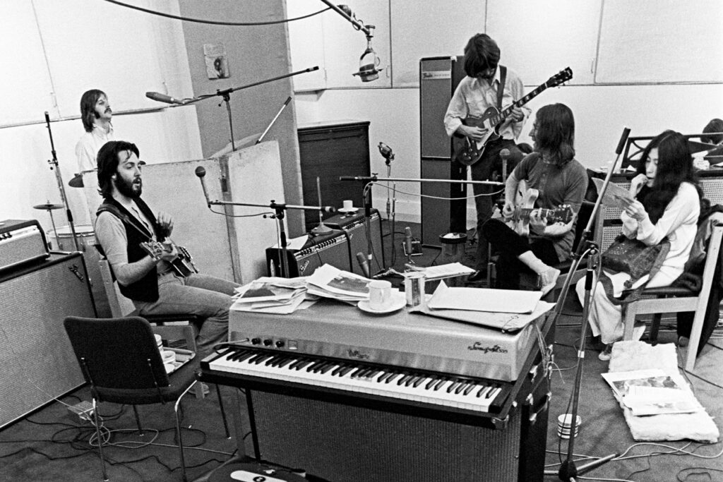 The Beatles in Recording Studio with Yoko Ono