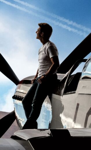 Tom Cruise Leading Against a Fighter Plane in Top Gun Maverick