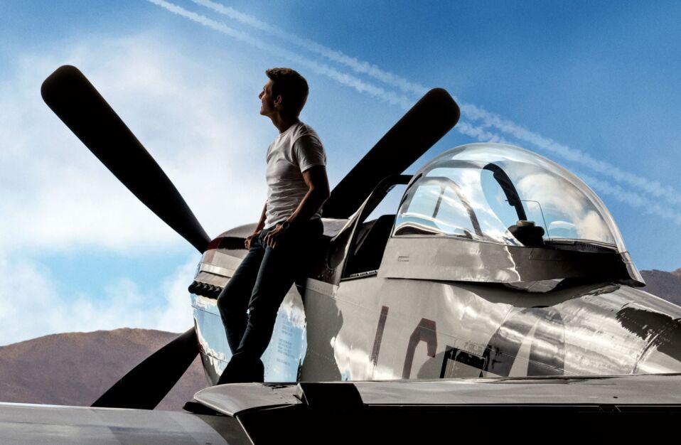 Tom Cruise Leading Against a Fighter Plane in Top Gun Maverick