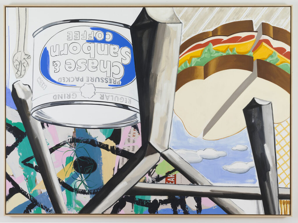 The Old Bars (after MH), 2017 oil, acrylic, flashe, charcoal and archival digital print on linen © David Salle/VAGA at Artists Rights Society (ARS), New York. Misha and Anna Moeremans d’Emaus