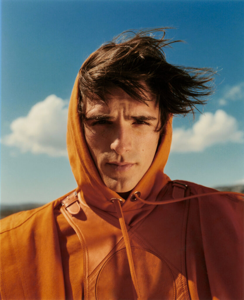 Jacob Elordi in a Light Brown Hoodie
